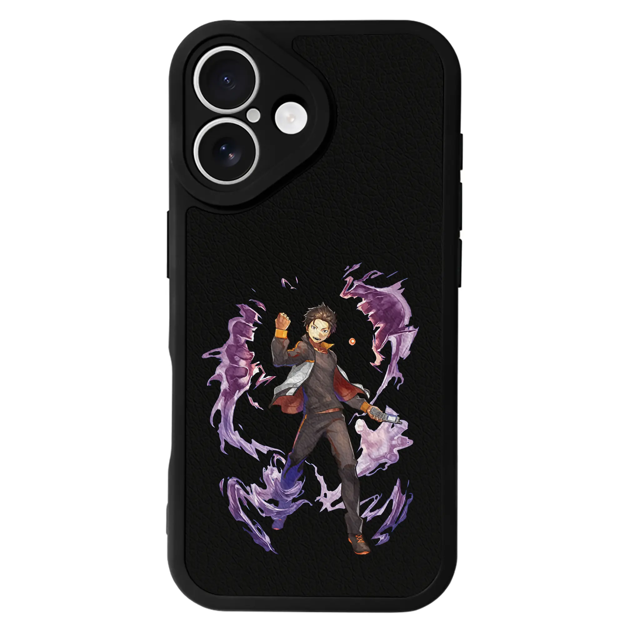 リゼロ グッズ ナツキ・スバル - IPhone 16シリーズ対応 ・ シリコンスマホケース ・ レザー調 ・ 高精度フィット ・ 耐衝撃 ・ ワイヤレス充電対応 ・ 精密カット